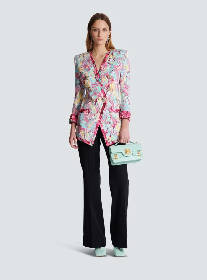Balmain Jackets And Blazers Women Long 6button Jacket With Feather Print Multicolor Balmain Jackets And Blazers Women Long 6button Jacket With Feather Print Multicolor