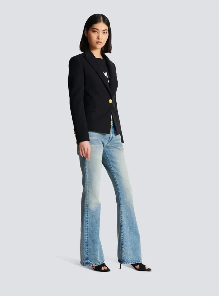 Balmain Jackets And Blazers Women Onebutton Wool Blazer Black