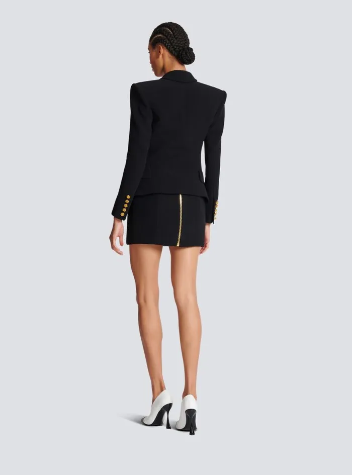 Balmain Jackets And Blazers Women Slimfit Jacket With Roses Buttons Black
