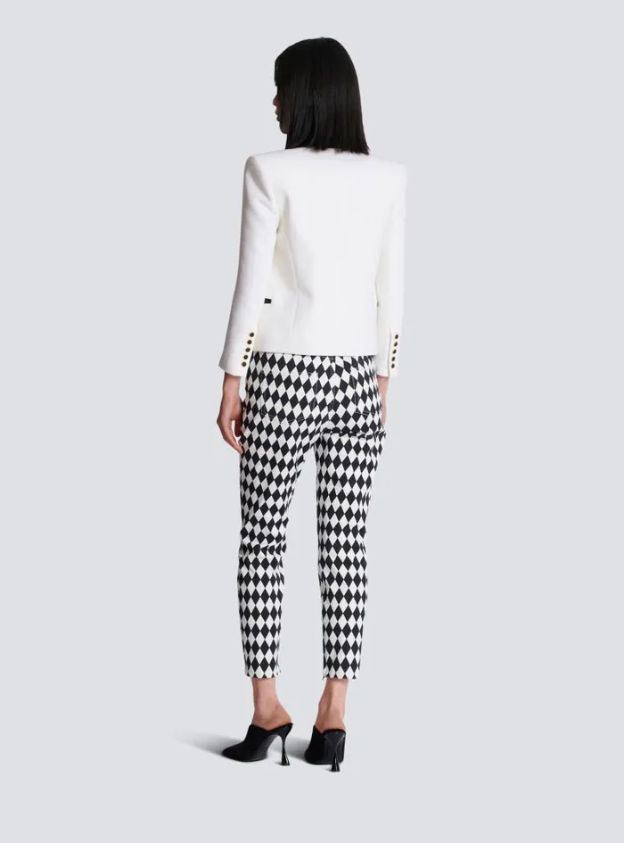 Balmain Jackets And Blazers Women Twotone Edgetoedge Jacket With 6 Buttons White