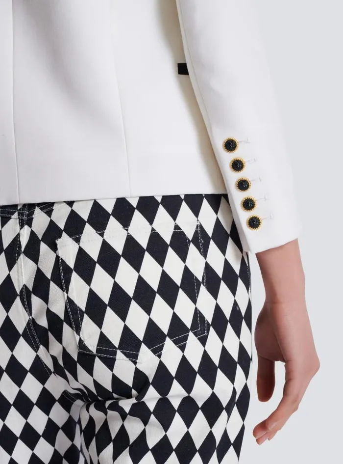 Balmain Jackets And Blazers Women Twotone Edgetoedge Jacket With 6 Buttons White