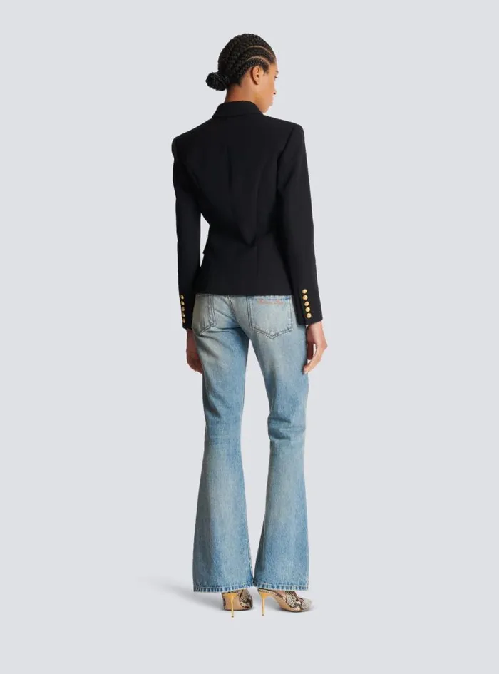 Balmain Jackets And Blazers Women Wool Doublebreasted Jacket Black