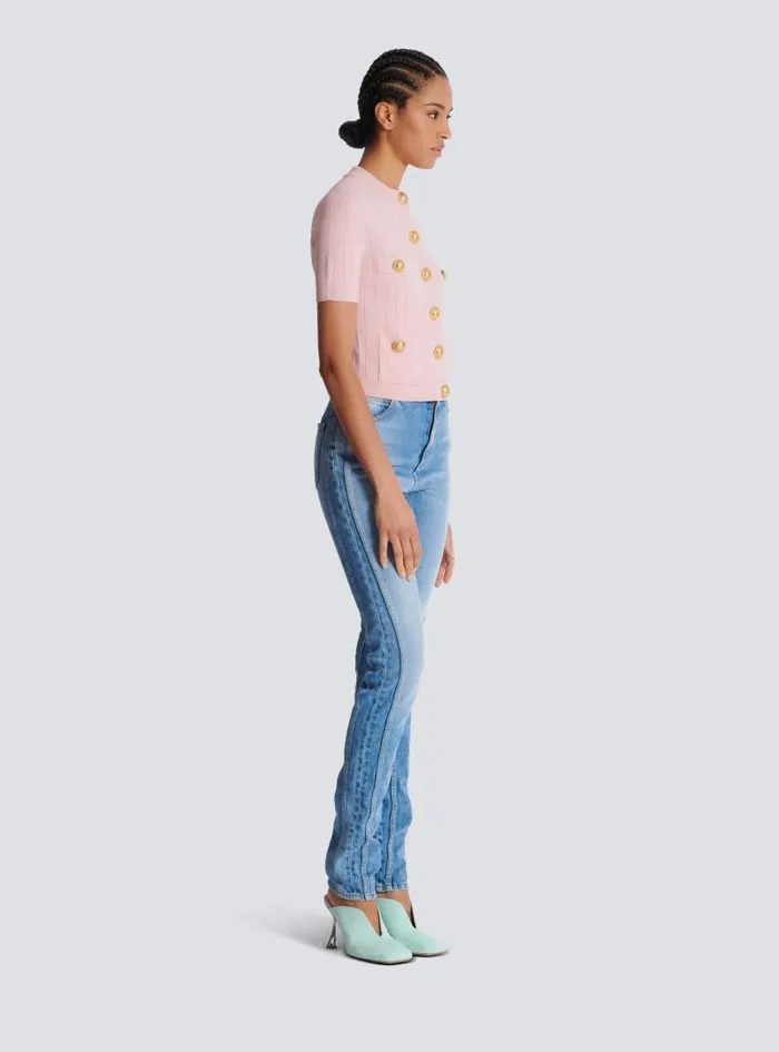 Balmain Knitwear Women 4pocket Knitted Cardigan Pink