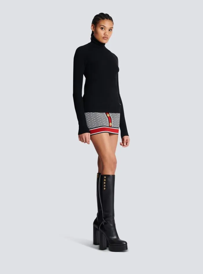 Balmain Knitwear Women Fine Knit Turtleneck Black