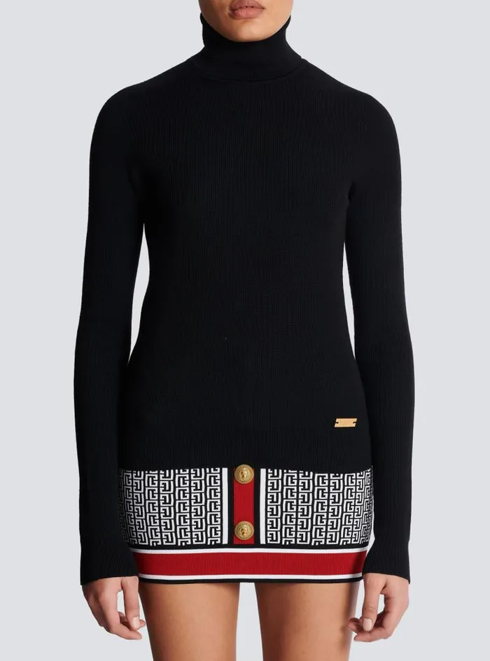 Balmain Knitwear Women Fine Knit Turtleneck Black