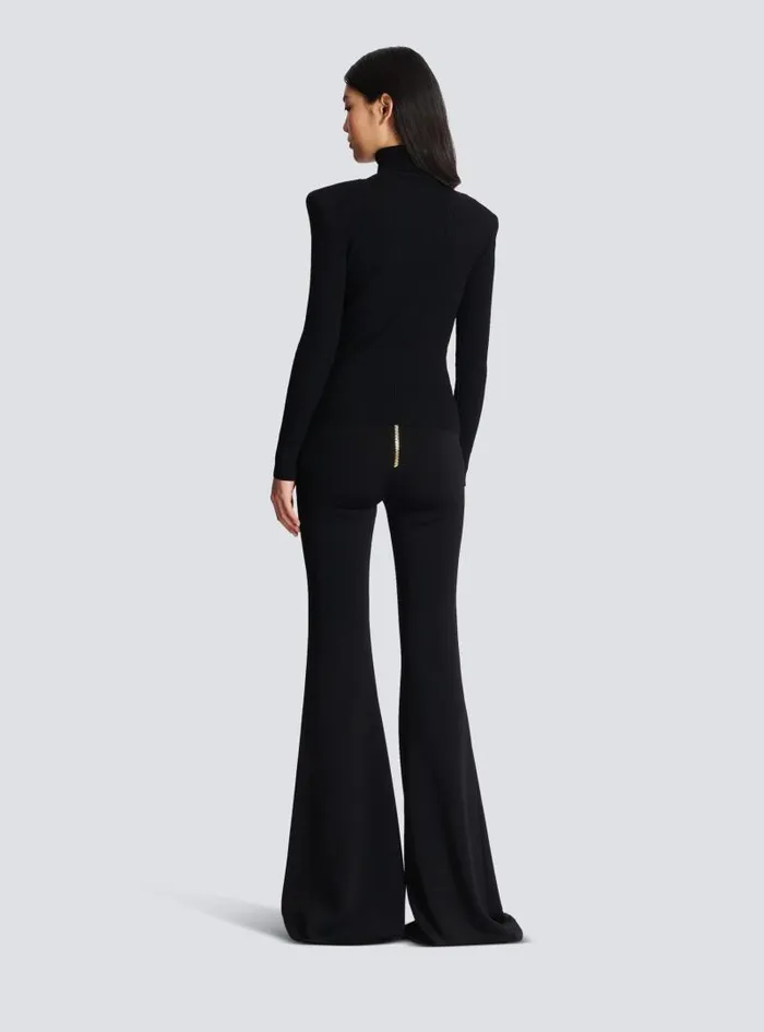 Balmain Knitwear Women Knit Jumper With Gold Buttons Black