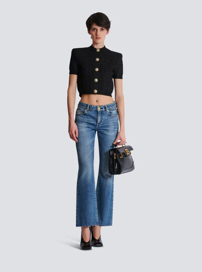 Balmain Knitwear Women PB Labyrinth Knit Cardigan Black