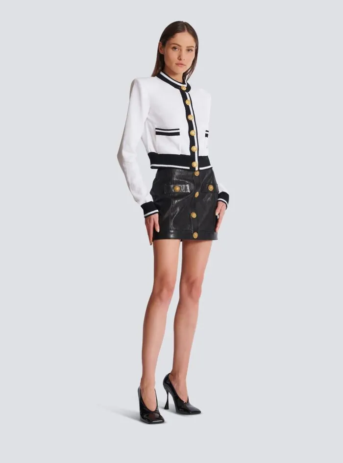 Balmain Knitwear Women Signature Knit Cardigan White
