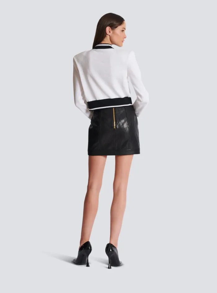 Balmain Knitwear Women Signature Knit Cardigan White