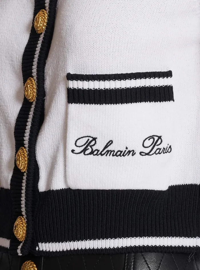 Balmain Knitwear Women Signature Knit Cardigan White