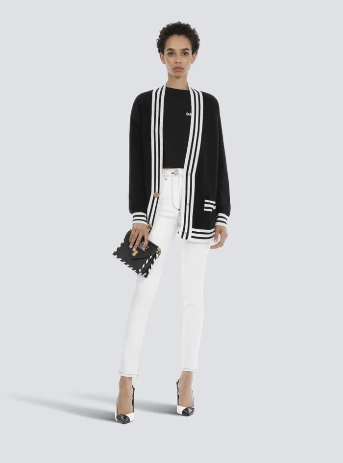 Balmain Knitwear Women Wool And Cashmere Cardigan Black