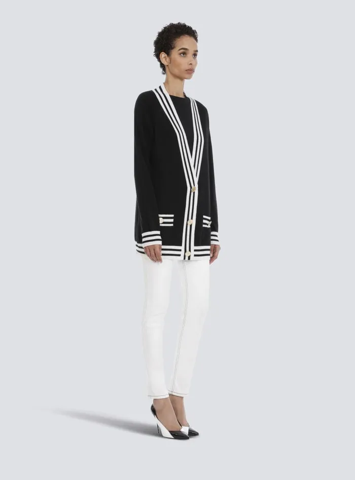 Balmain Knitwear Women Wool And Cashmere Cardigan Black