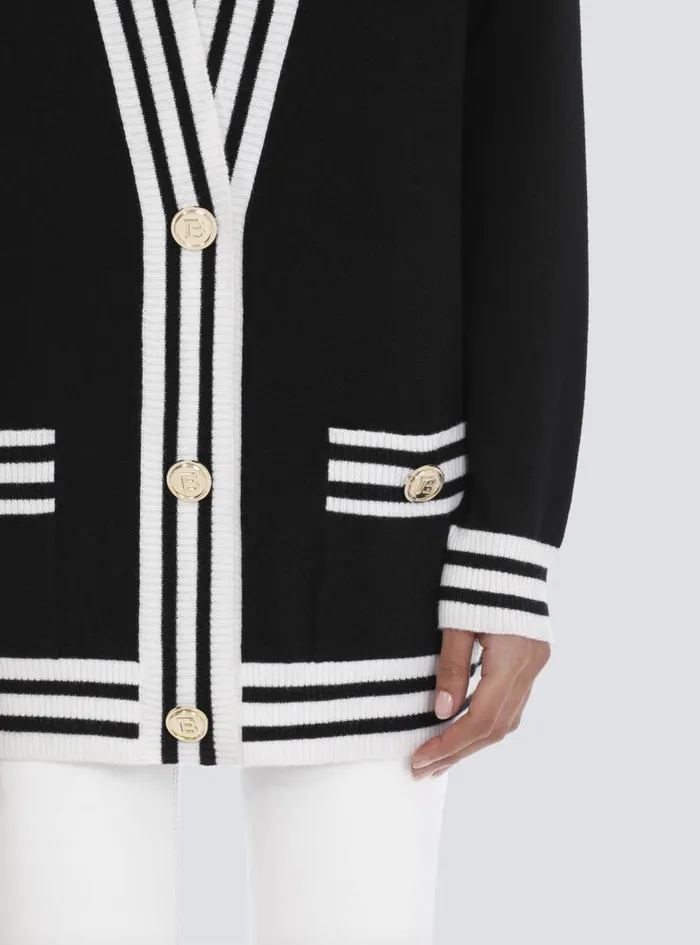 Balmain Knitwear Women Wool And Cashmere Cardigan Black
