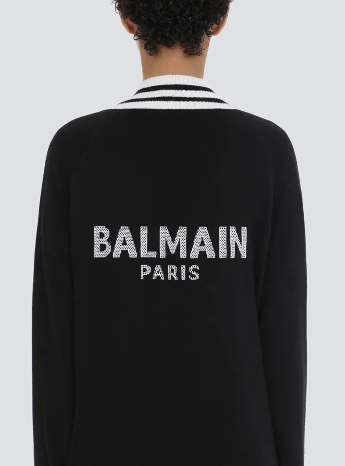 Balmain Knitwear Women Wool And Cashmere Cardigan Black