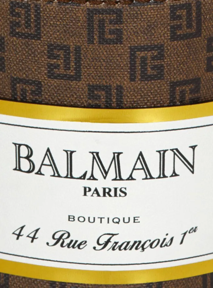Balmain Mini Bags WomenMen Coffee Cup Minaudire In Mini Monogram Canvas Brown