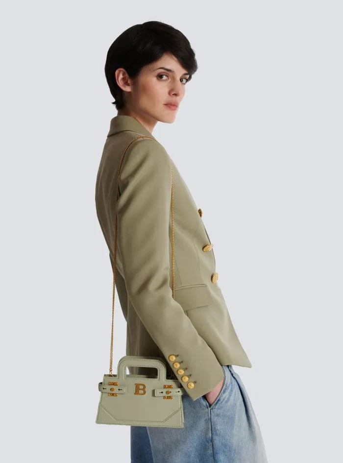 Balmain Mini Bags Women Small BBuzz Top Handle Bag In Calfskin Green