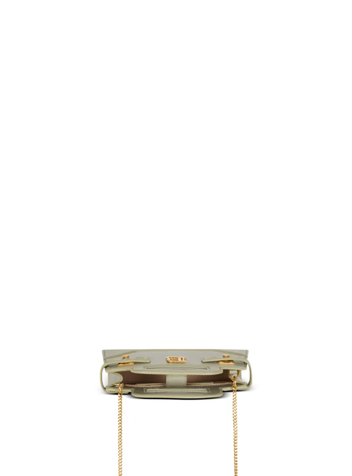 Balmain Mini Bags Women Small BBuzz Top Handle Bag In Calfskin Green
