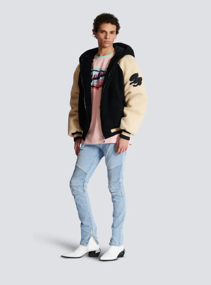 Balmain Outerwear Men Reversible Varsitystyle Puffer Jacket With Hood Black Balmain Outerwear Men Reversible Varsitystyle Puffer Jacket With Hood Black