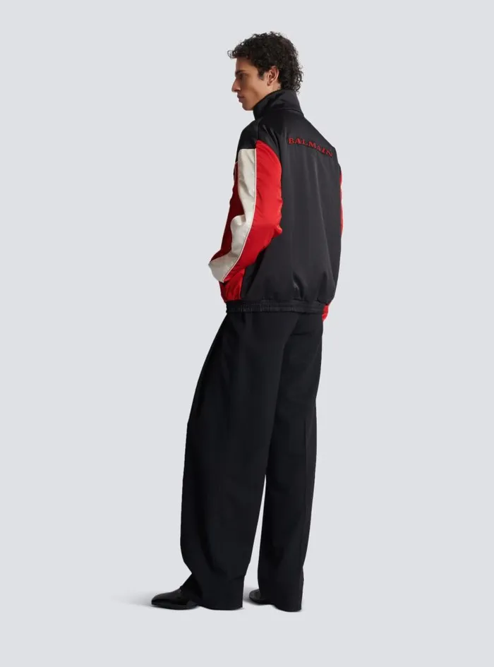 Balmain Outerwear Men Satin Racing Jacket In Three Colours Red