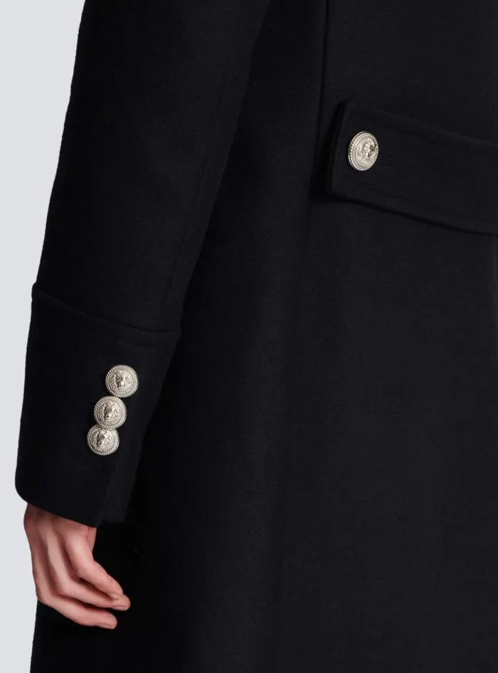 Balmain Outerwear Men Virgin Wool Officer039s Coat Black