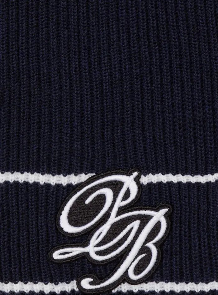 Balmain Scarves Men PB Patch Scarf Navy