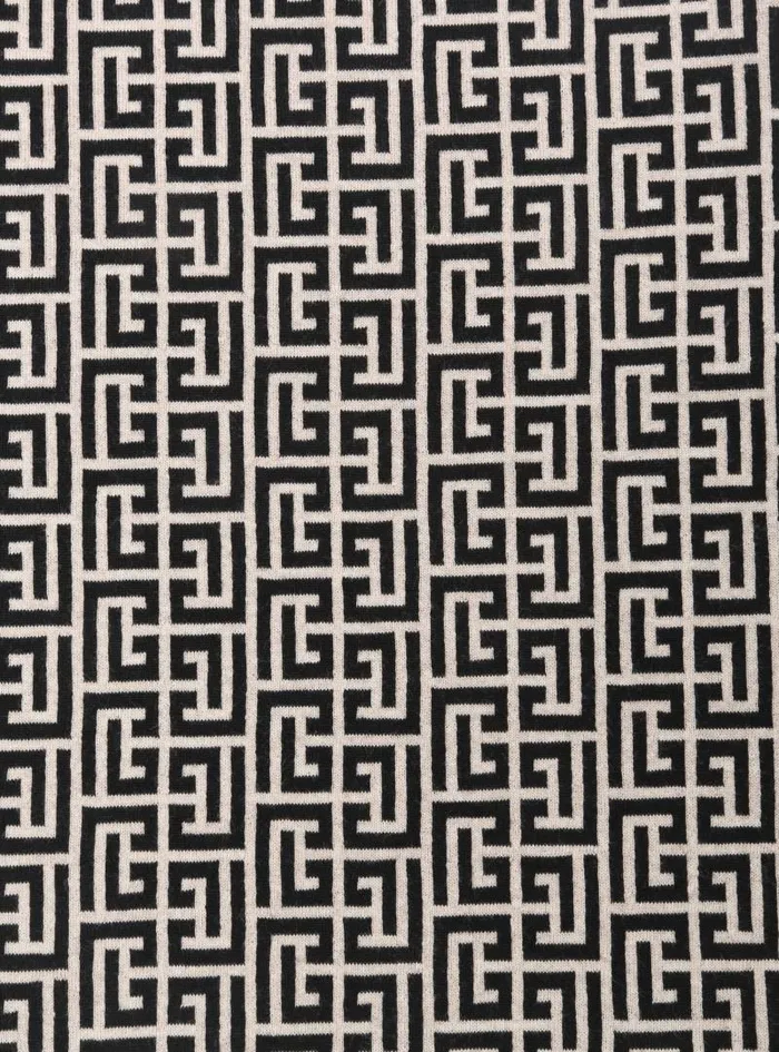 Balmain Scarves Men Wool Scarf With Monogram Black