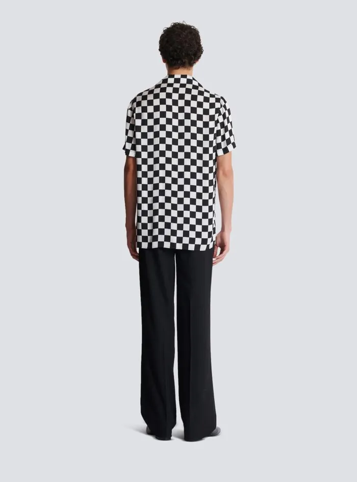 Balmain Shirts And Polos Men Satin Racing Pyjama Shirt Black