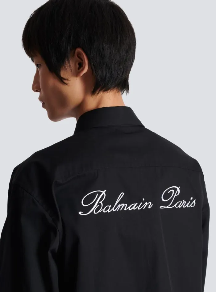 Balmain Shirts And Polos Men Signature Overshirt Black