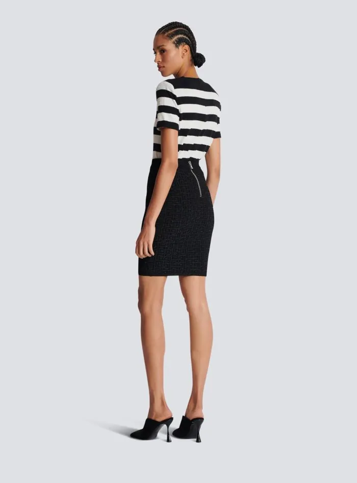 Balmain Skirts Women PB Labyrinth Knit Skirt Black