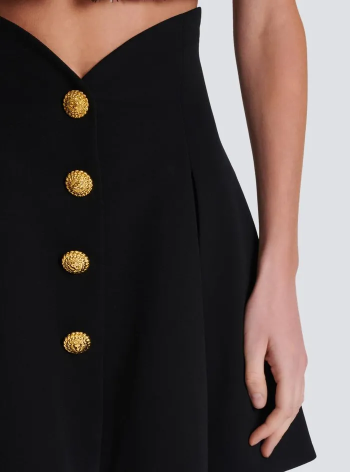 Balmain Skirts Women Pleated Crepe Tulip Skirt Black