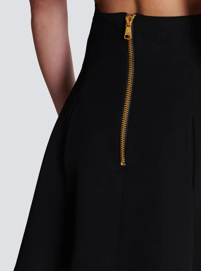Balmain Skirts Women Pleated Crepe Tulip Skirt Black