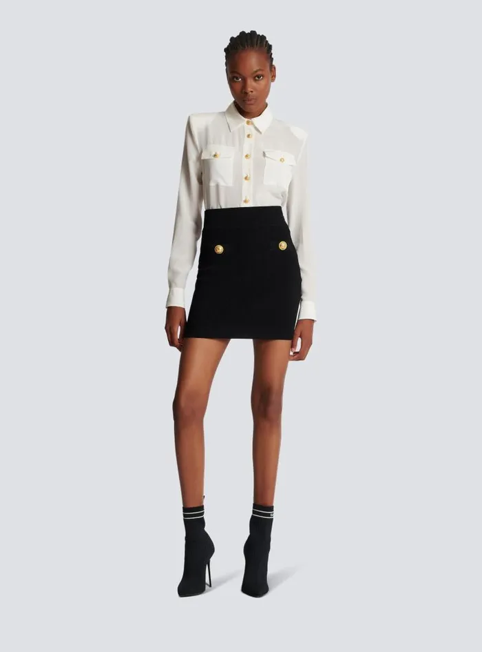 Balmain Skirts Women Short Knit Skirt Black
