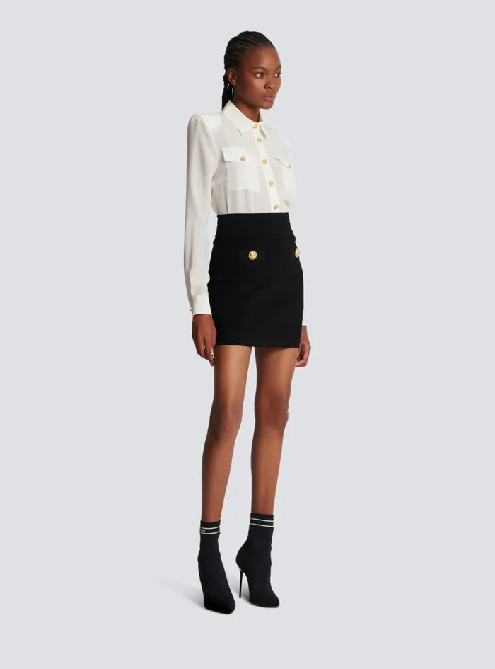 Balmain Skirts Women Short Knit Skirt Black