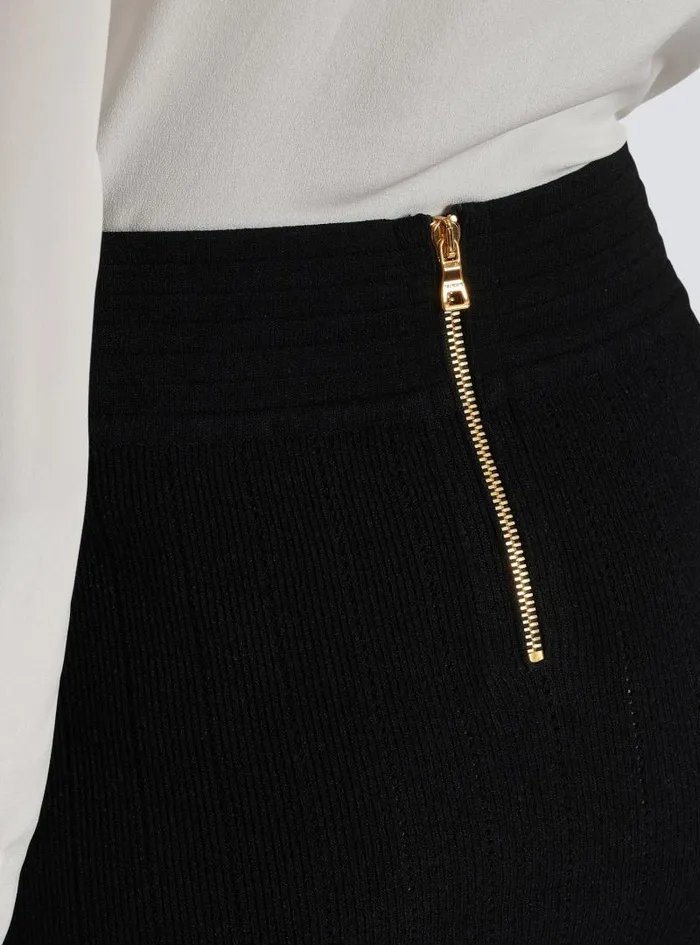 Balmain Skirts Women Short Knit Skirt Black