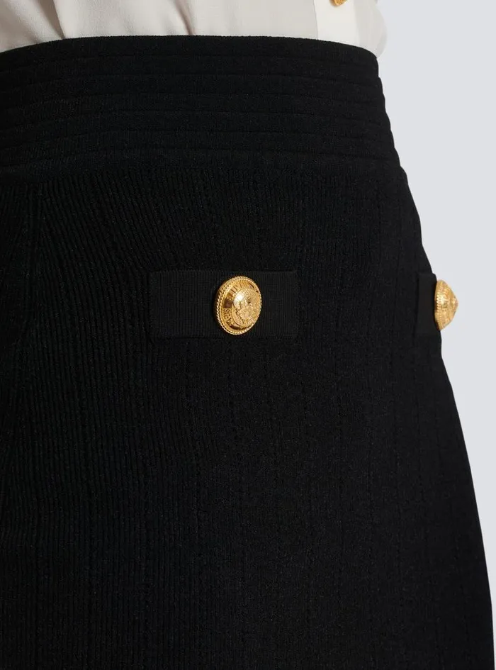 Balmain Skirts Women Short Knit Skirt Black