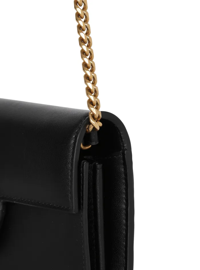 Balmain Small Leather Goods Women BBuzz Leather Wallet Black