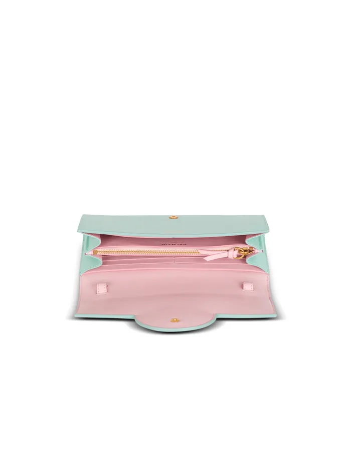 Balmain Small Leather Goods Women Calfskin BBuzz Wallet Blue