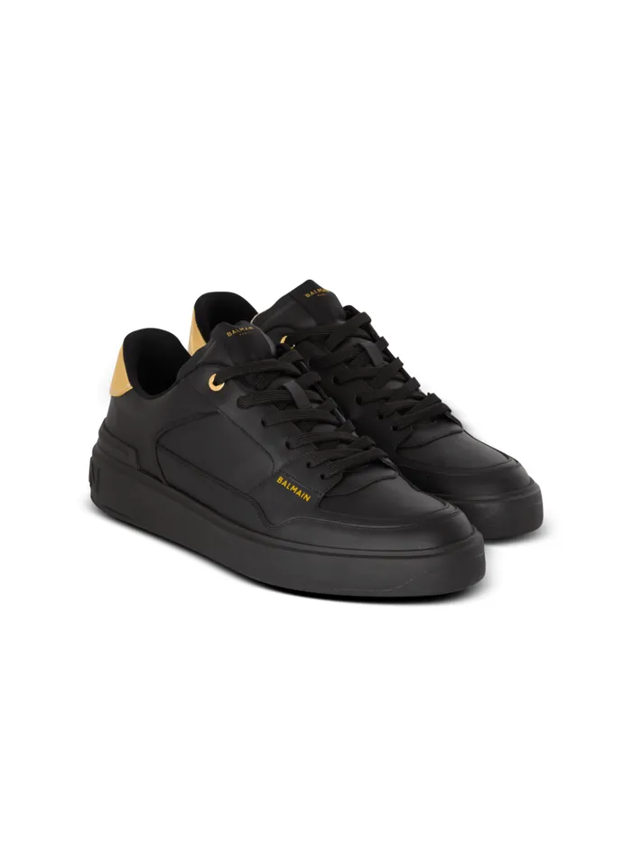 Balmain Sneakers Men BCourt Flip Trainers In Calfskin Black