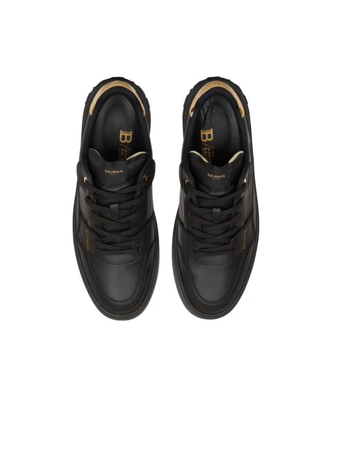 Balmain Sneakers Men BCourt Flip Trainers In Calfskin Black