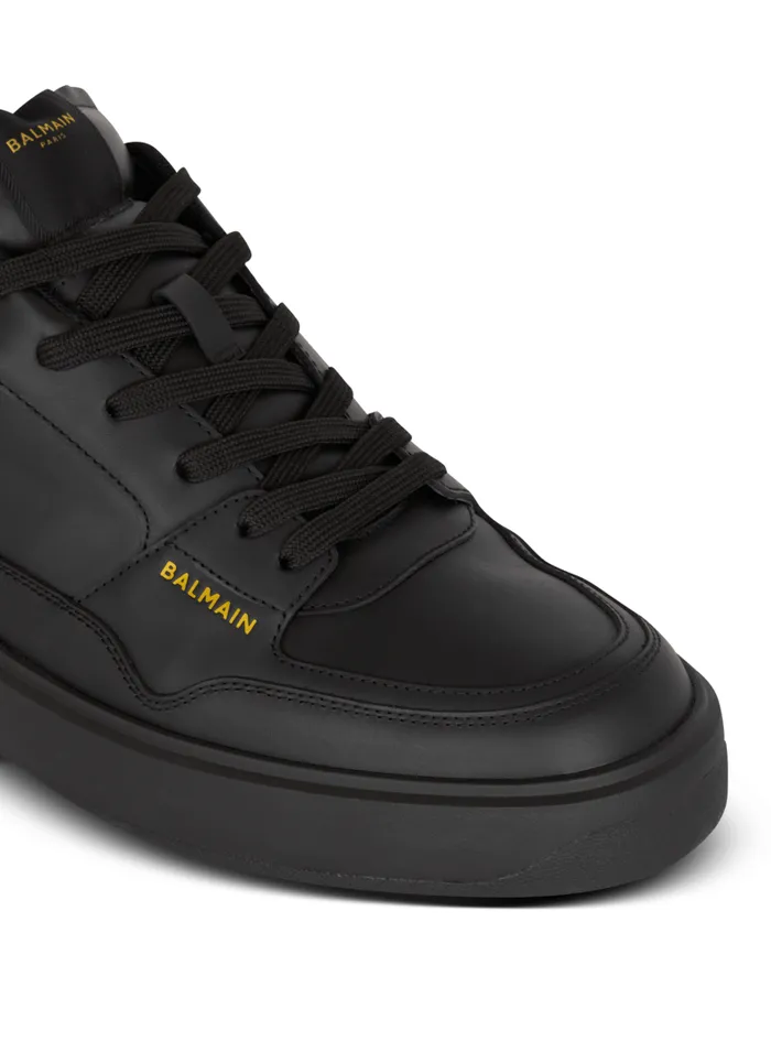Balmain Sneakers Men BCourt Flip Trainers In Calfskin Black