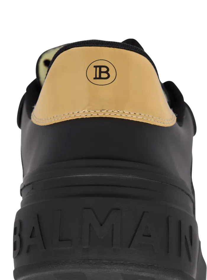 Balmain Sneakers Men BCourt Flip Trainers In Calfskin Black