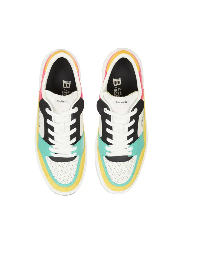 Balmain Sneakers Men BCourt Flip Trainers In Calfskin Multicolor