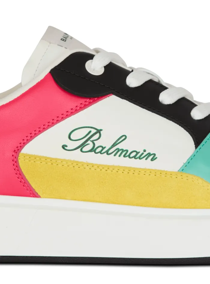Balmain Sneakers Men BCourt Flip Trainers In Calfskin Multicolor