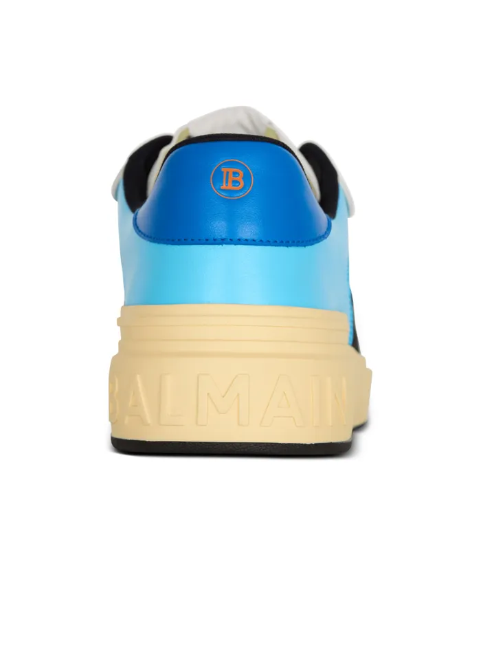 Balmain Sneakers Men Calfskin BCourt Flip Trainers With Prince Gyasi Print Multicolor