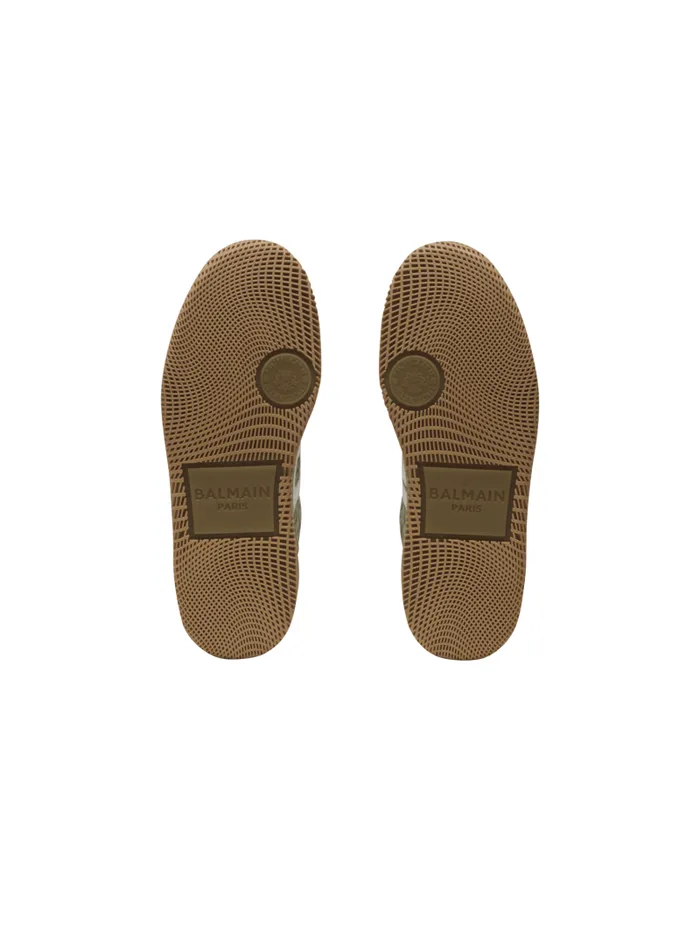 Balmain Sneakers Women Suede Swan Trainers Khaki