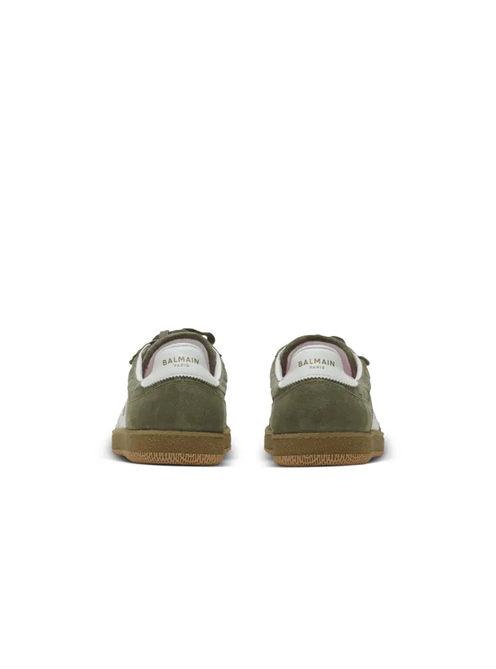 Balmain Sneakers Women Suede Swan Trainers Khaki