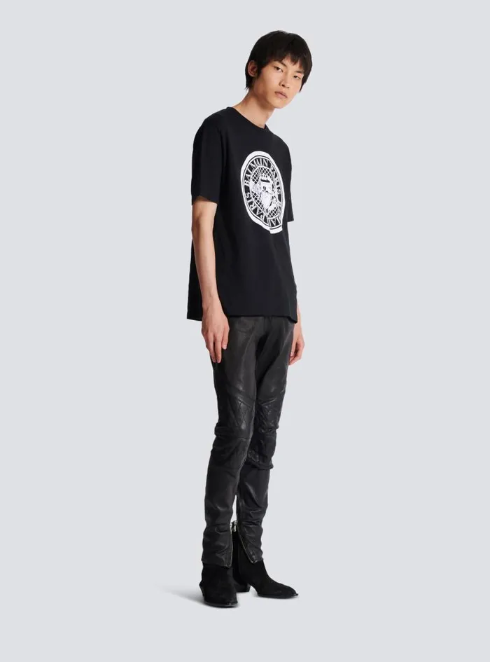 Balmain Sportswear Men Coin Tshirt Black