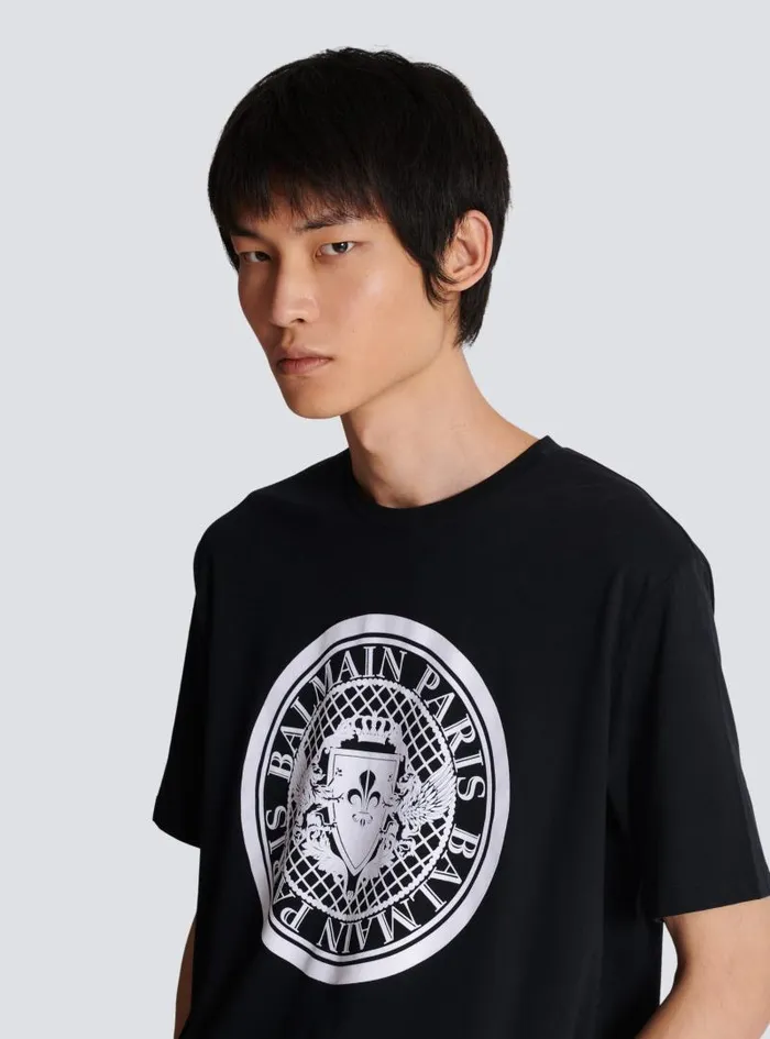 Balmain Sportswear Men Coin Tshirt Black