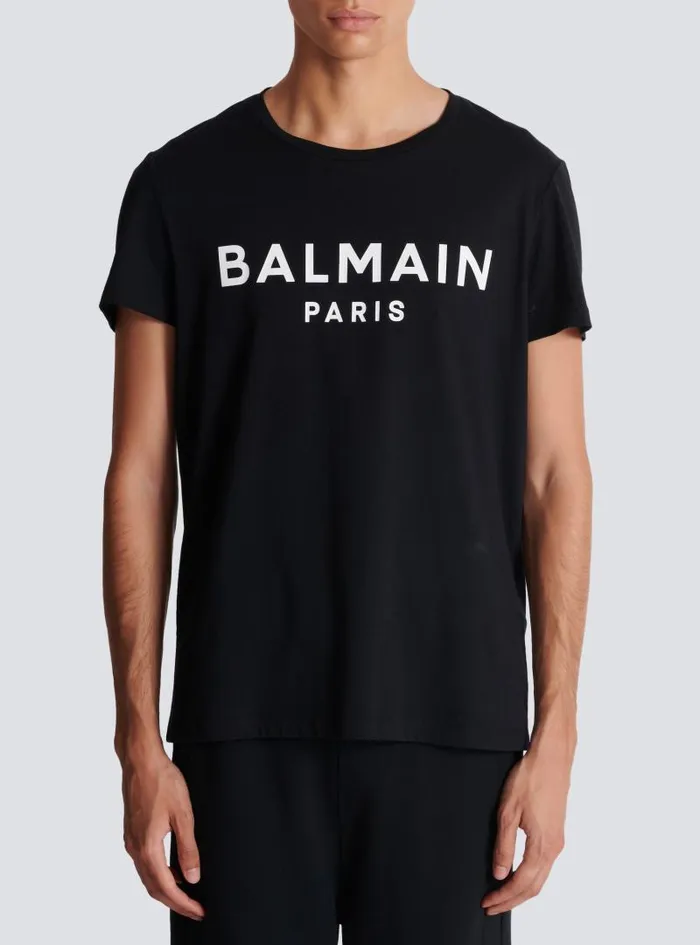 Balmain Sportswear Men Paris Tshirt Black
