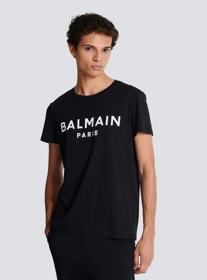 Balmain Sportswear Men Paris Tshirt Black